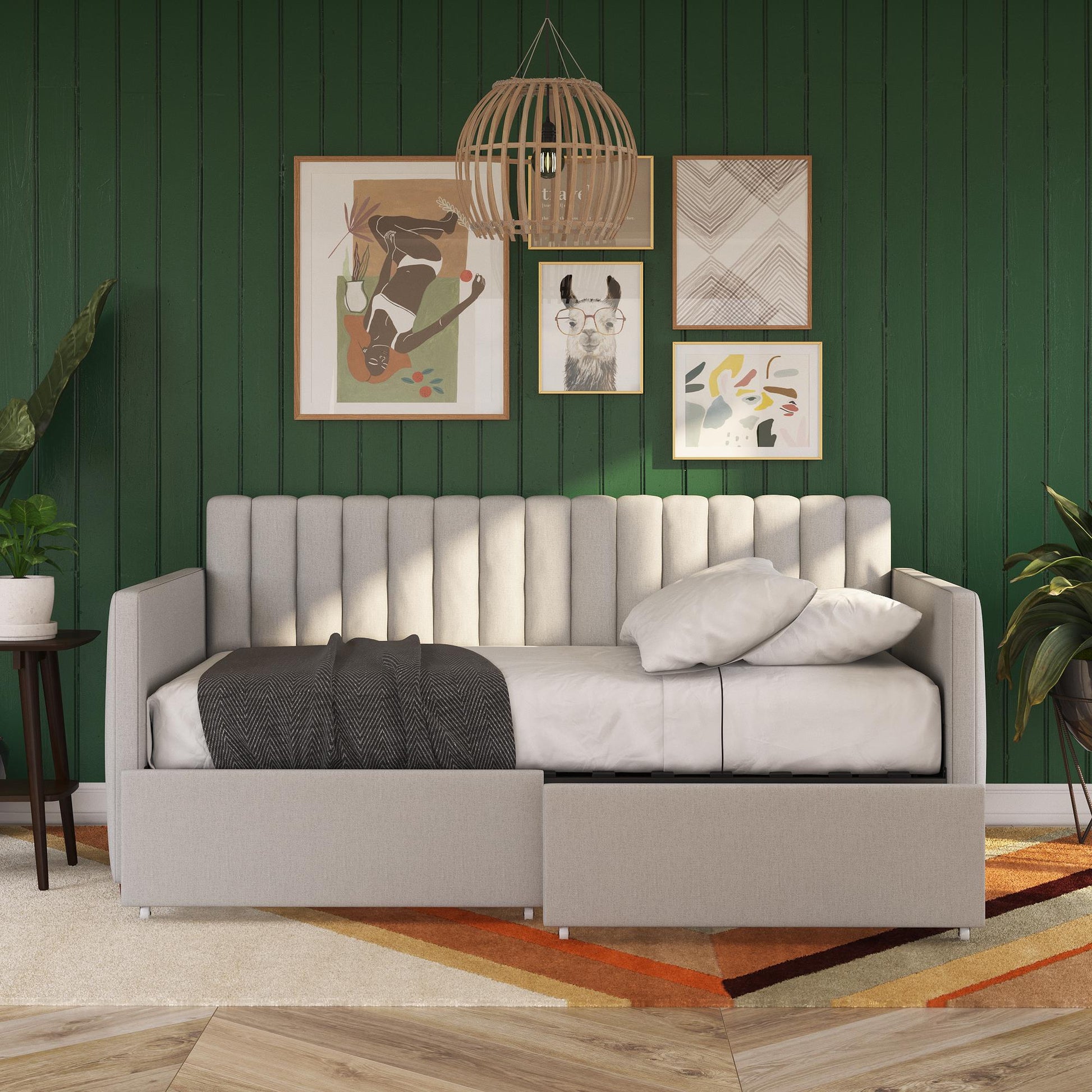 Brittany Daybed with Storage Drawers - Gray - Twin