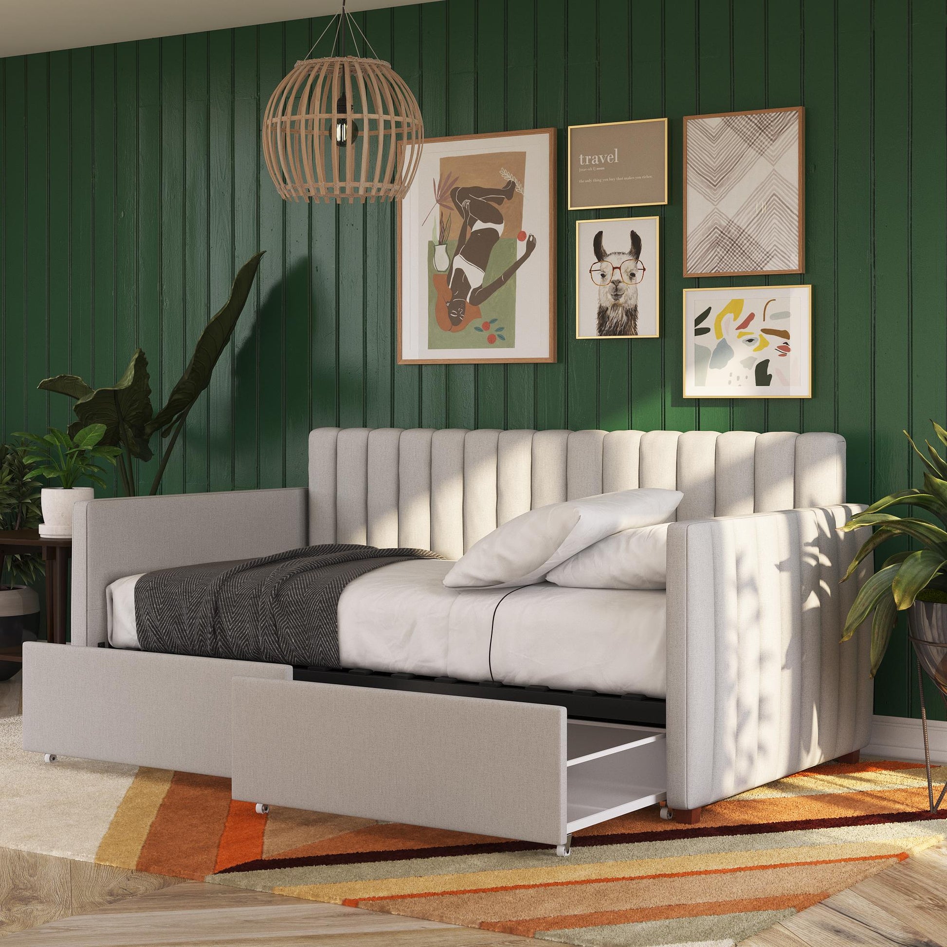 Brittany Daybed with Storage Drawers - Gray - Twin