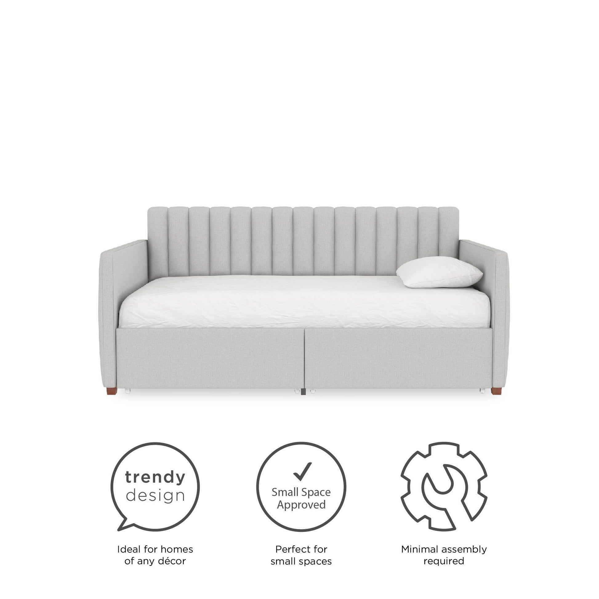 Brittany Daybed with Storage Drawers - Gray - Twin
