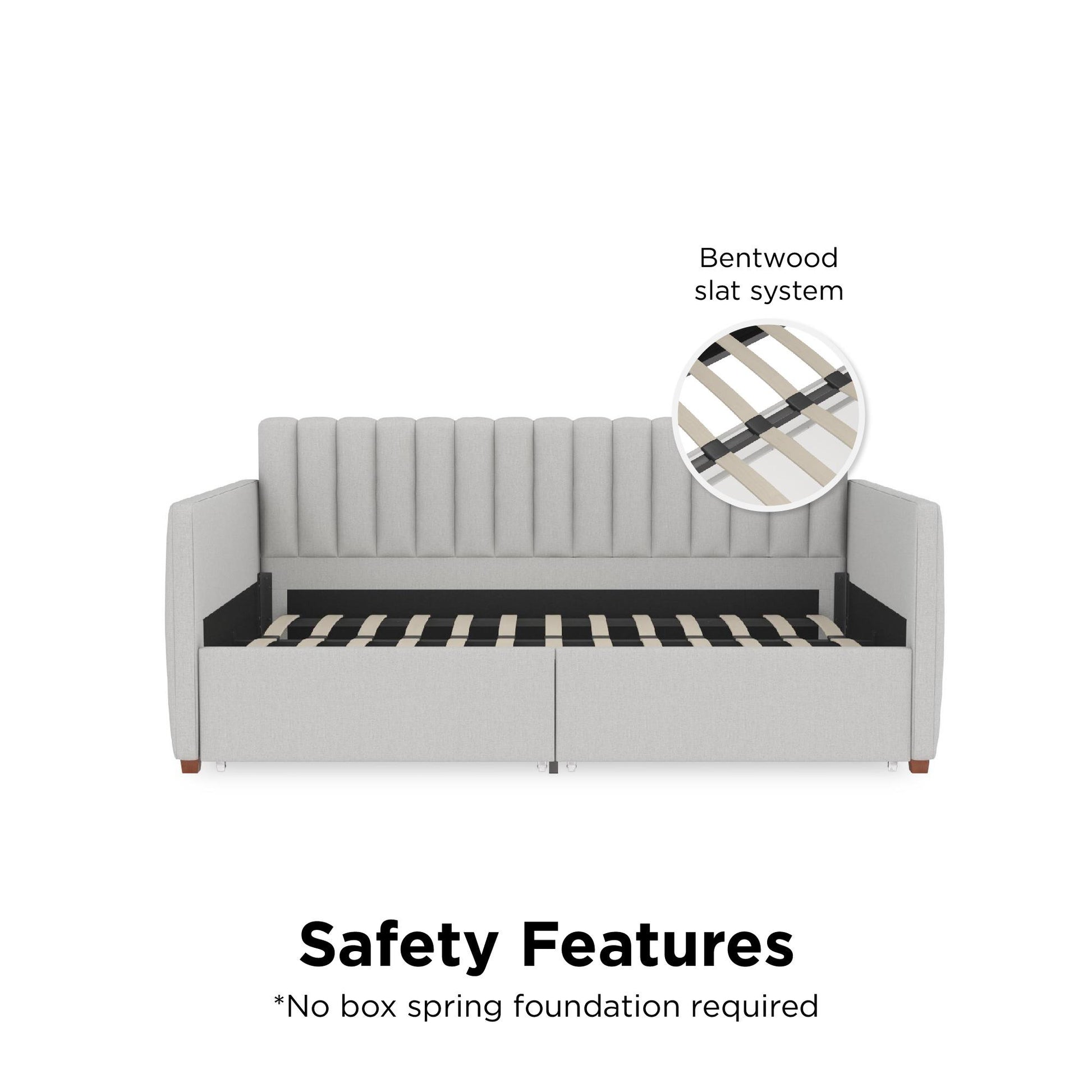 Brittany Daybed with Storage Drawers - Gray - Twin