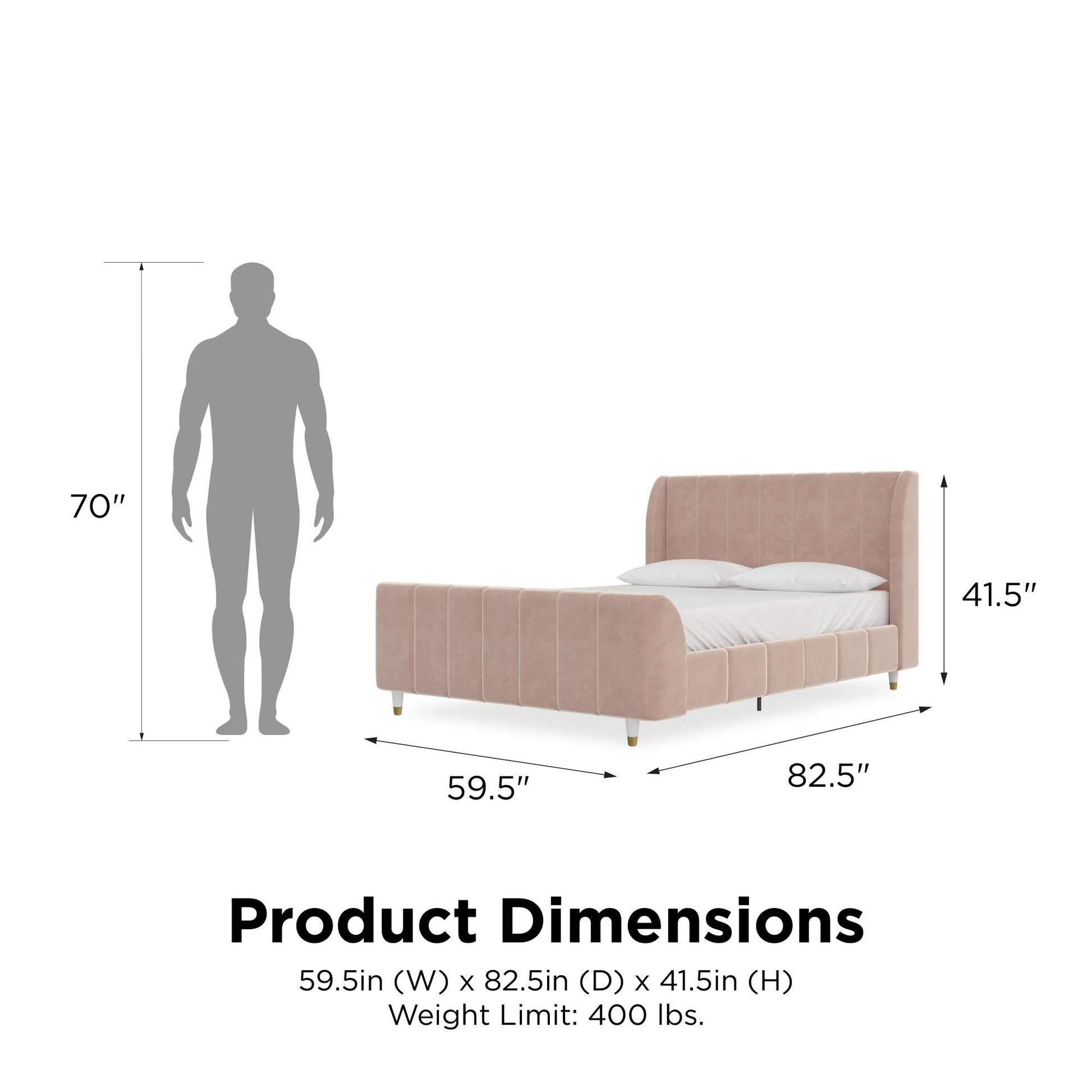 Valentina Upholstered Bed with Channel Tufting - Pink - Full