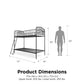 Bushwick Metal Bunk Bed - Black - Twin-Over-Twin