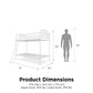 Bushwick Metal Bunk Bed - White - Twin-Over-Twin