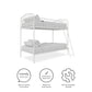 Bushwick Metal Bunk Bed - White - Twin-Over-Twin