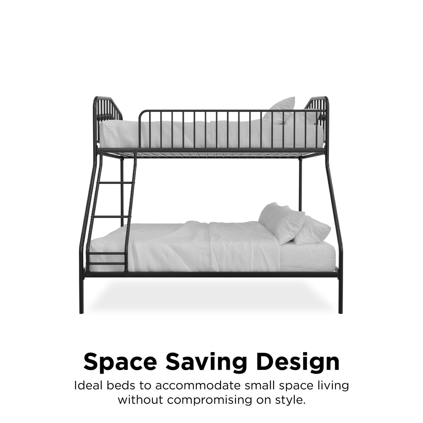 Bushwick Metal Bunk Bed - Black - Twin-Over-Full