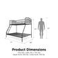Bushwick Metal Bunk Bed - Black - Twin-Over-Full