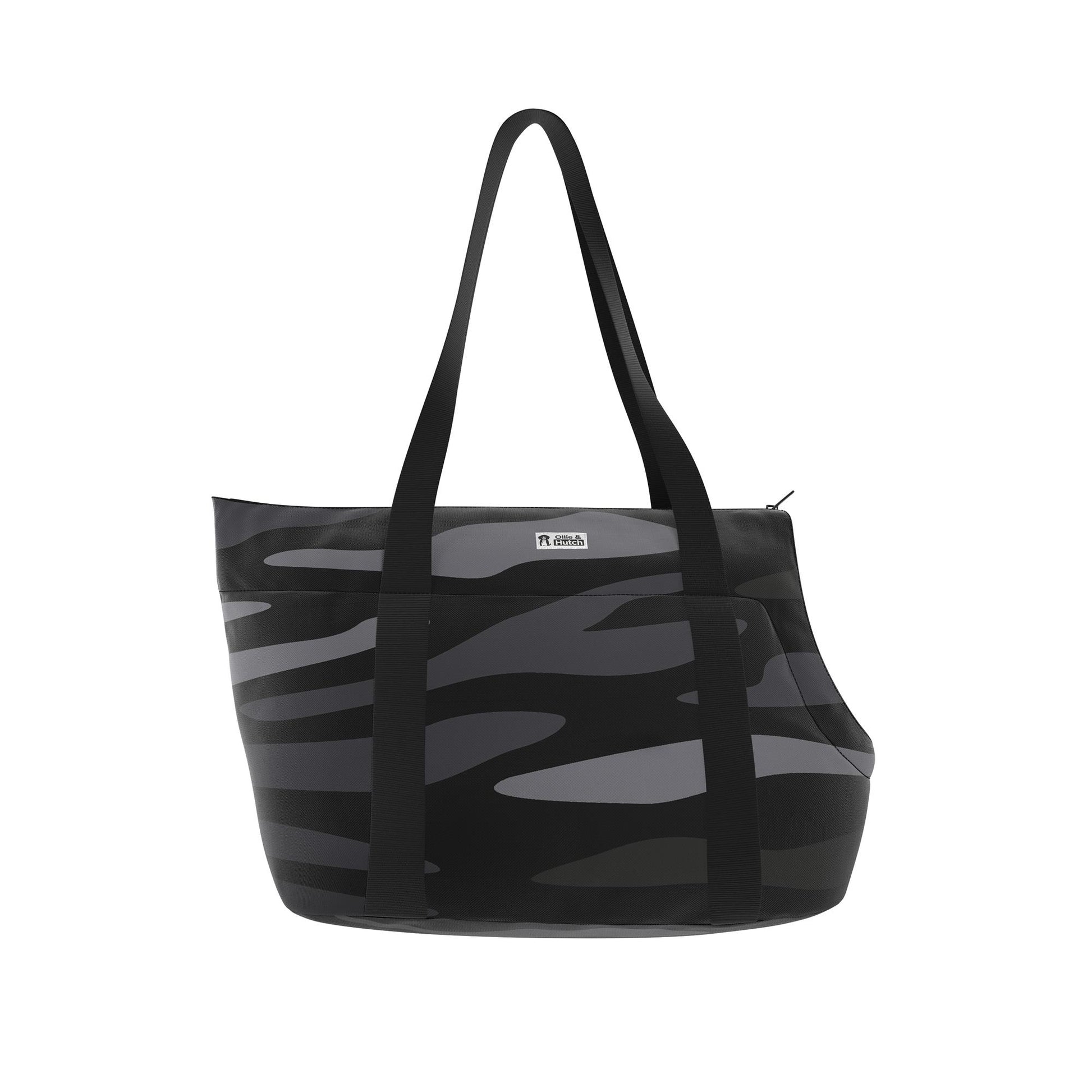 Kaya Pet Carrier Bag with Shoulder Straps - Black Camouflage
