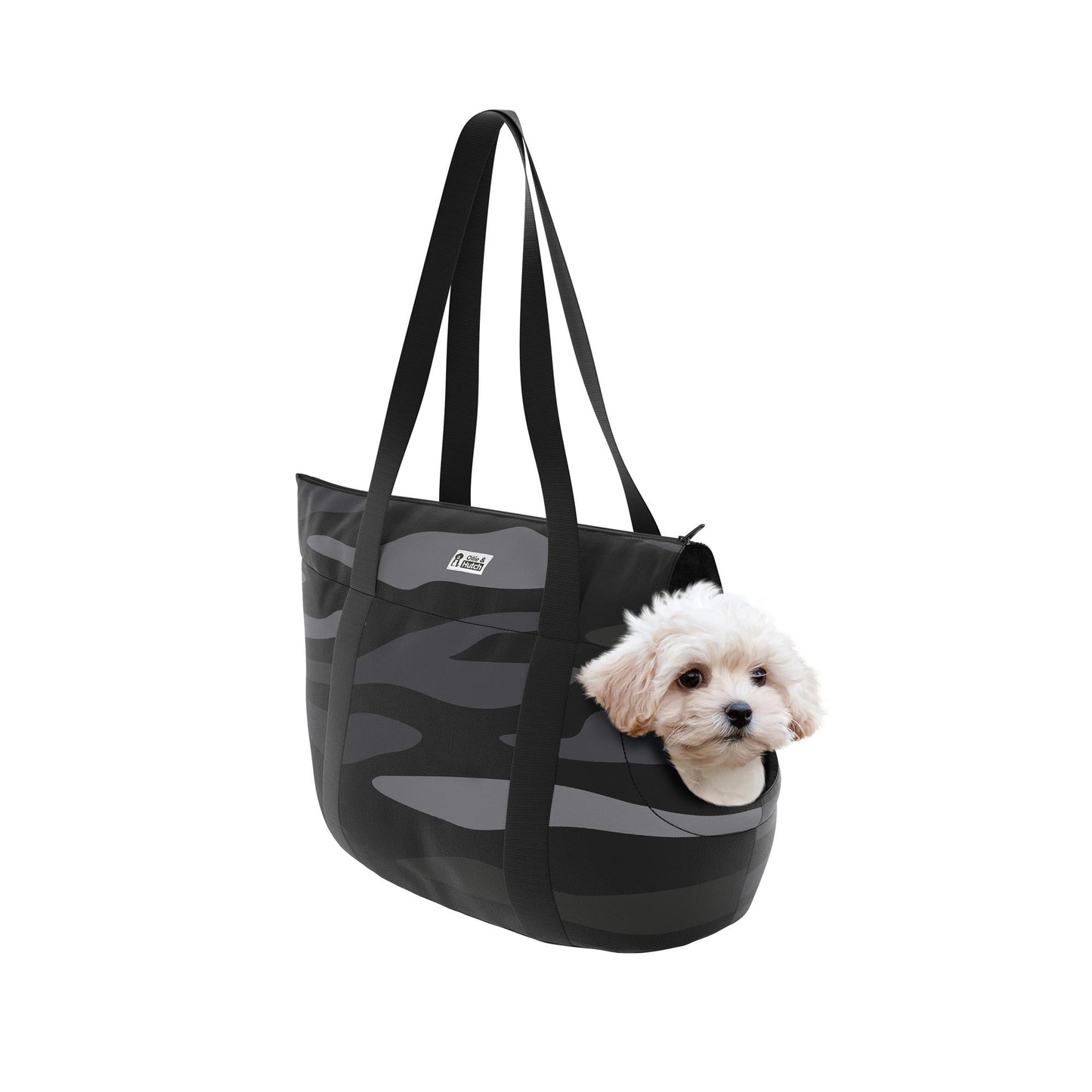 Kaya Pet Carrier Bag with Shoulder Straps - Black Camouflage