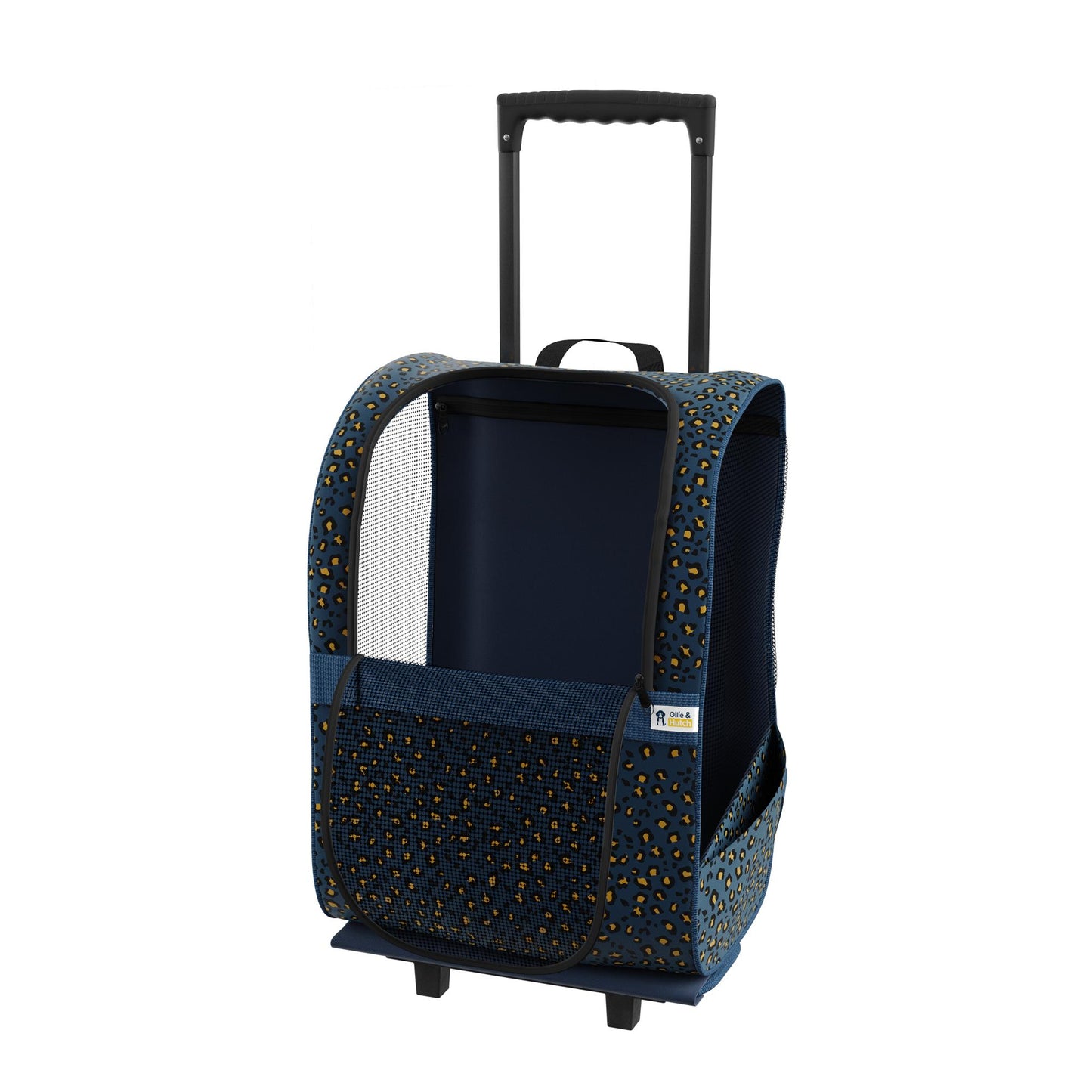 Kaya Pet Carrier Trolley with Pull Up Handle - Blue Cheetah