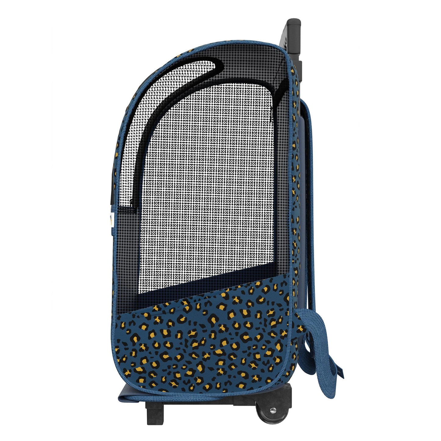 Kaya Pet Carrier Trolley with Pull Up Handle - Blue Cheetah