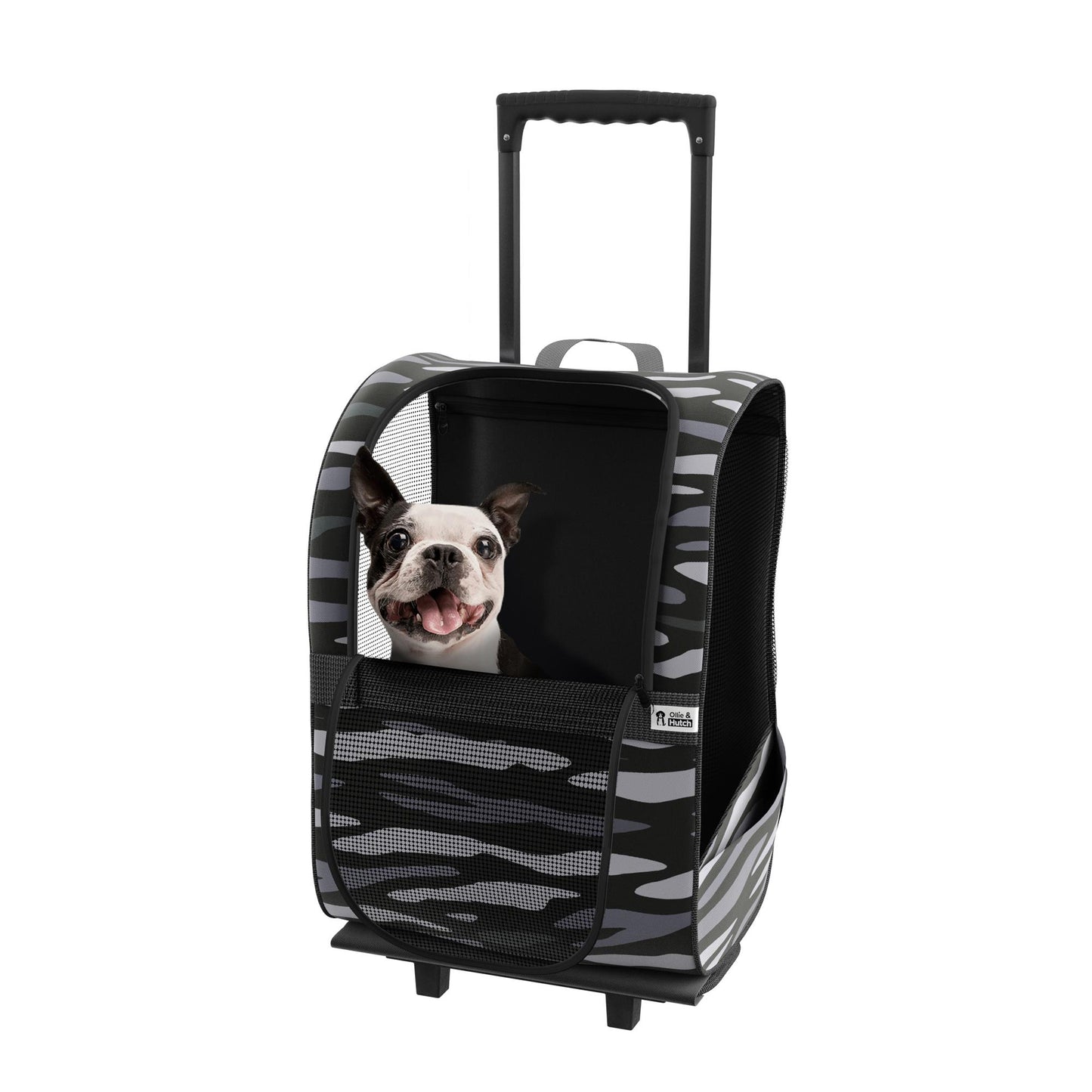 Kaya Pet Carrier Trolley with Pull Up Handle - Black Camouflage