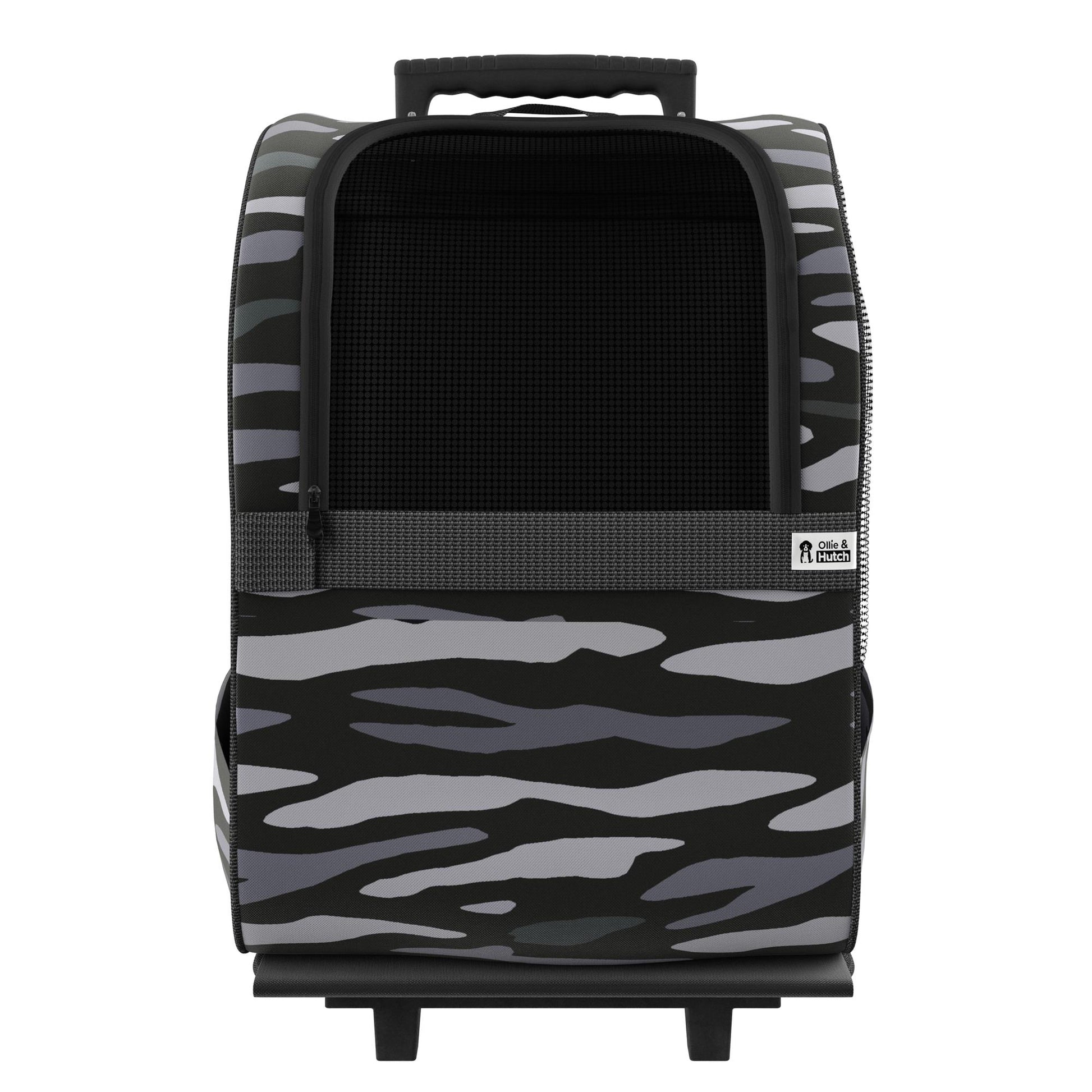 Kaya Pet Carrier Trolley with Pull Up Handle - Black Camouflage