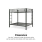Full over Full Bunk Bed with Sturdy Metal Frame and Simple Design - Black - Full-Over-Full
