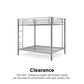 Full over Full Bunk Bed with Sturdy Metal Frame and Simple Design - Silver - Full-Over-Full