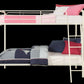 Dusty Twin over Twin Metal Bunk Bed with Slanted Front Ladder and Guardrails - White - Twin-Over-Twin