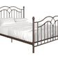 Tokyo Metal Bed with Headboard, Footboard and Metal Slats - Bronze - Full