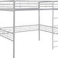 Tommy Full Metal Loft Bed with 59 Inches of Under Bed Storage - Silver - Full