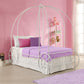 Metal Twin Carriage Bed Whimsical and Scrolled Design - White - Twin