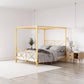 Rosedale Metal Four-Poster Canopy Bed with Crisscross Headboard and Footboard - Gold - Queen