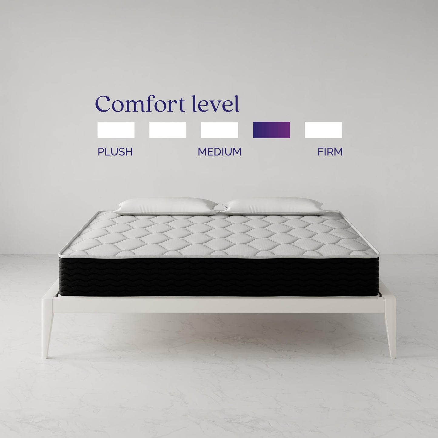 Vitality 10 Inch Encased Coil with Charcoal Infused Memory Foam Hybrid Mattress - White - King