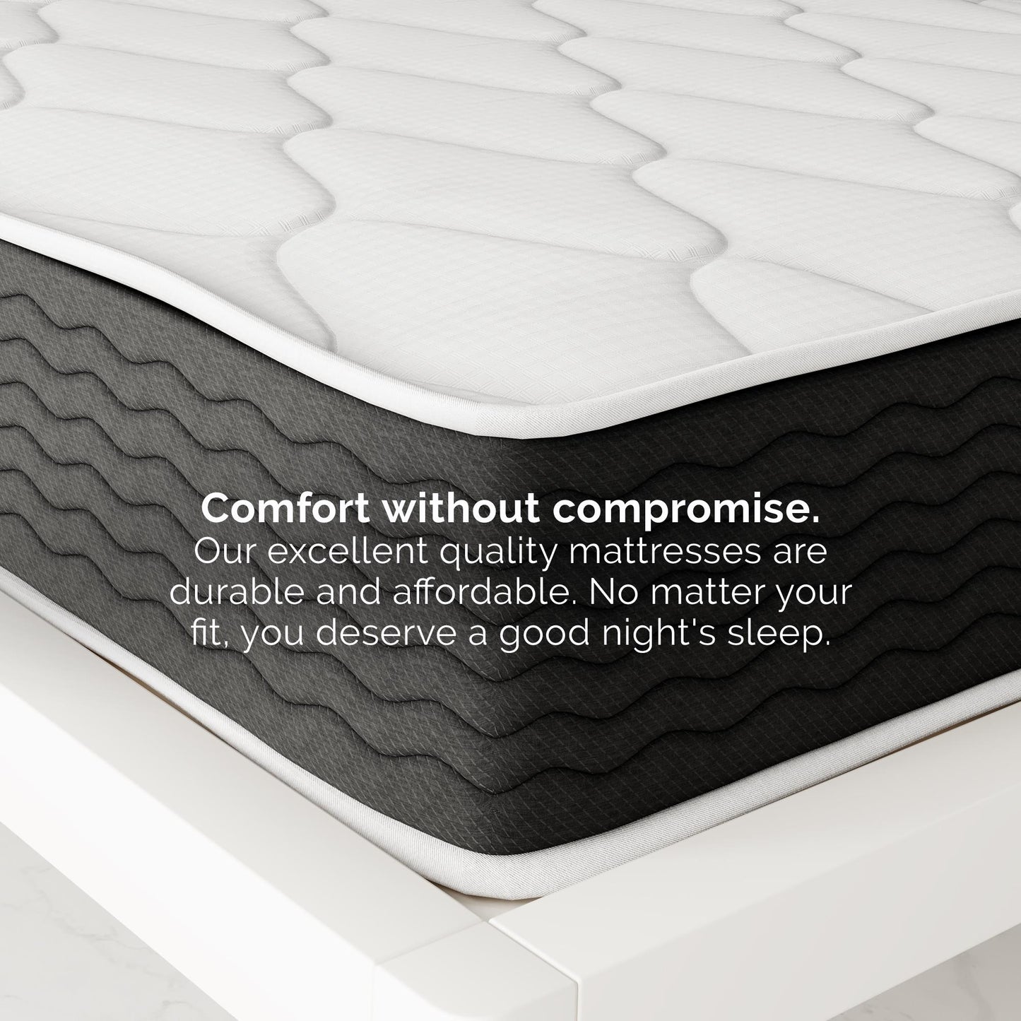 Vitality 10 Inch Encased Coil with Charcoal Infused Memory Foam Hybrid Mattress - White - King