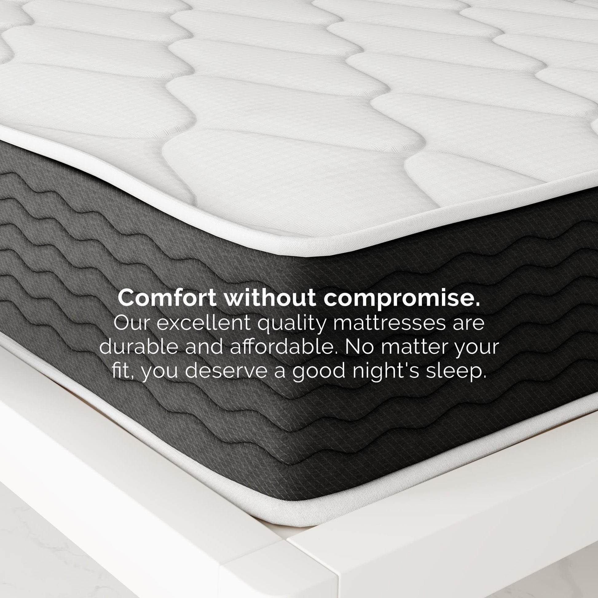 Vitality 10 Inch Encased Coil with Charcoal Infused Memory Foam Hybrid Mattress - White - King
