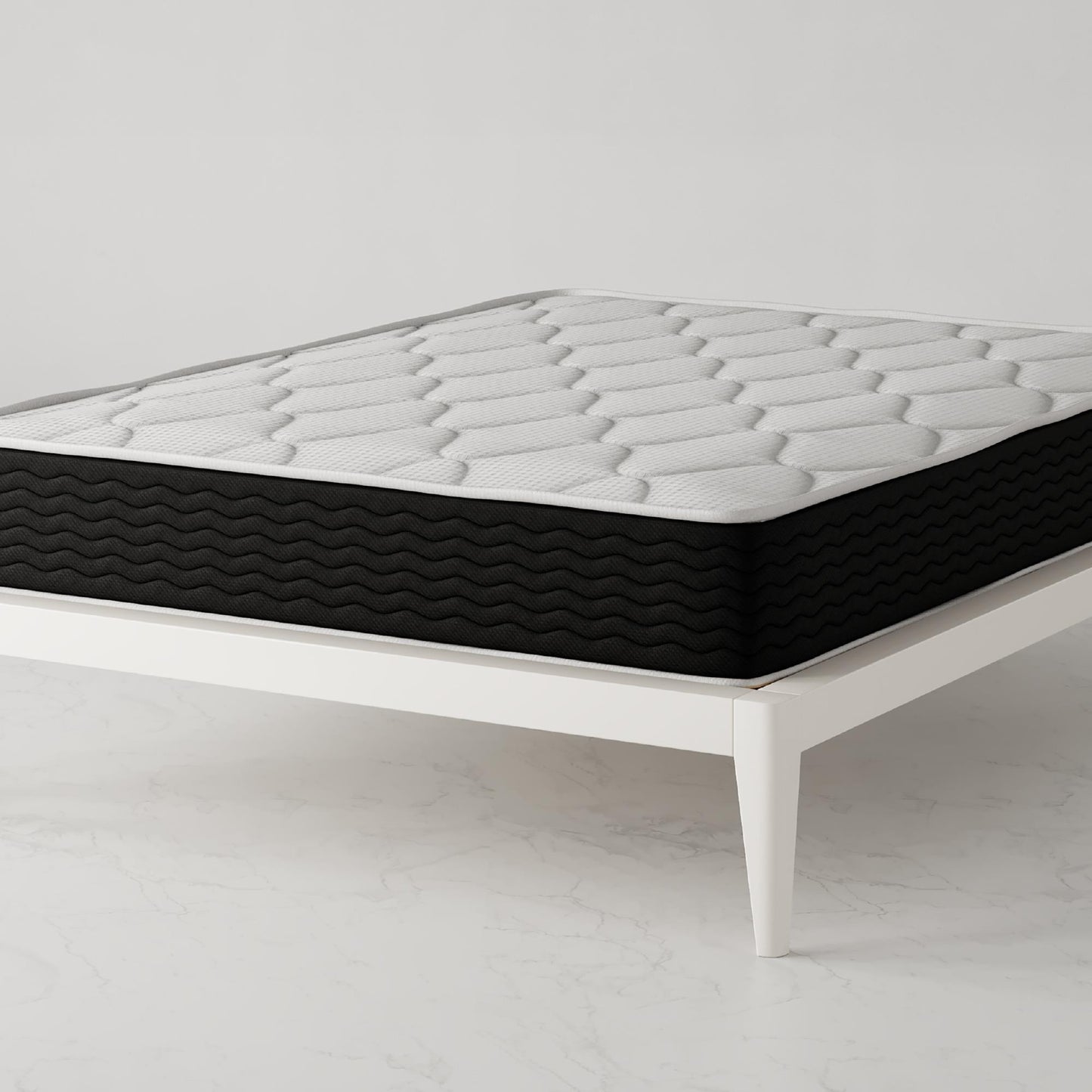 Vitality 10 Inch Encased Coil with Charcoal Infused Memory Foam Hybrid Mattress - White - Queen