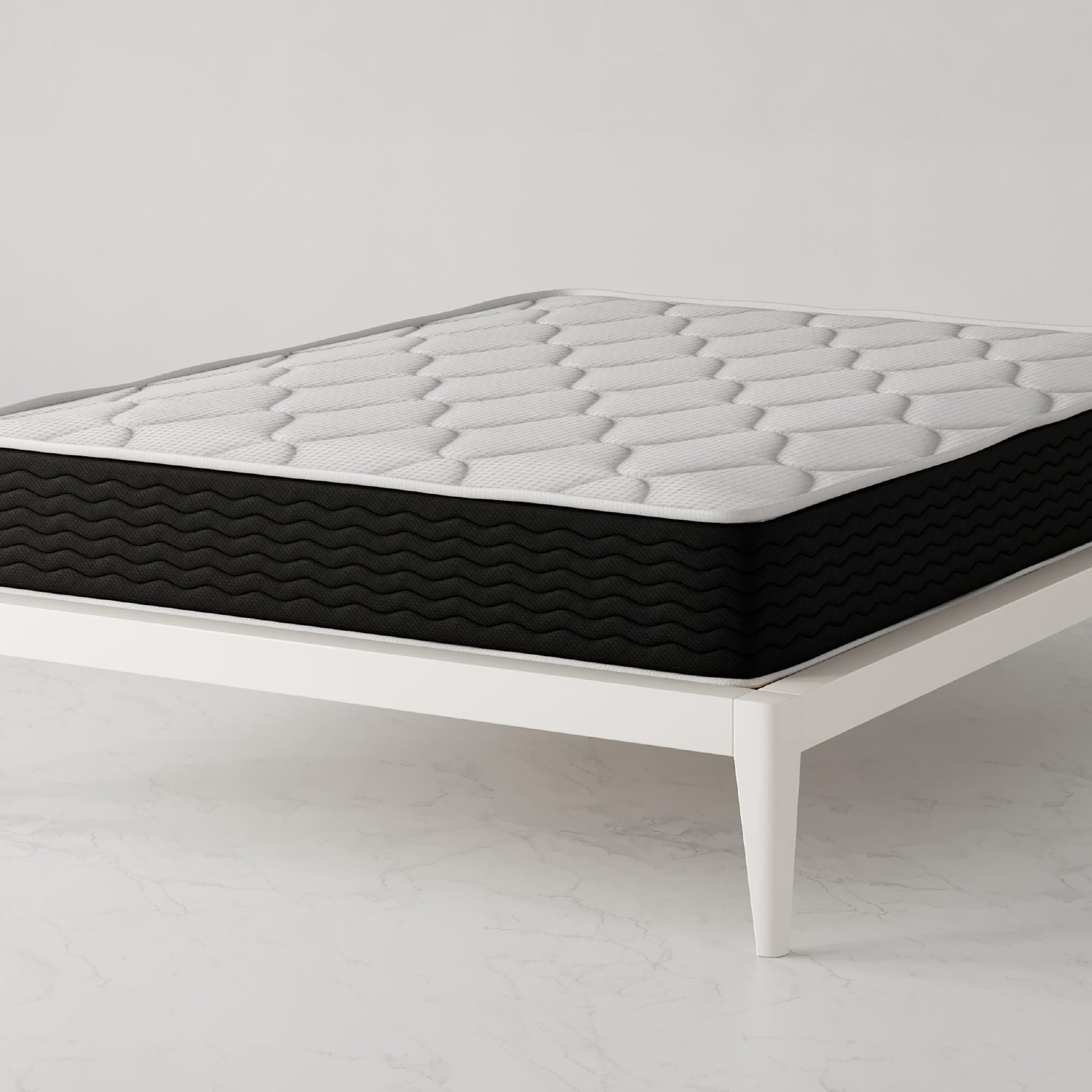 Vitality 10 Inch Encased Coil with Charcoal Infused Memory Foam Hybrid Mattress - White - Queen