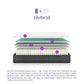 Vitality 10 Inch Encased Coil with Charcoal Infused Memory Foam Hybrid Mattress - White - Queen