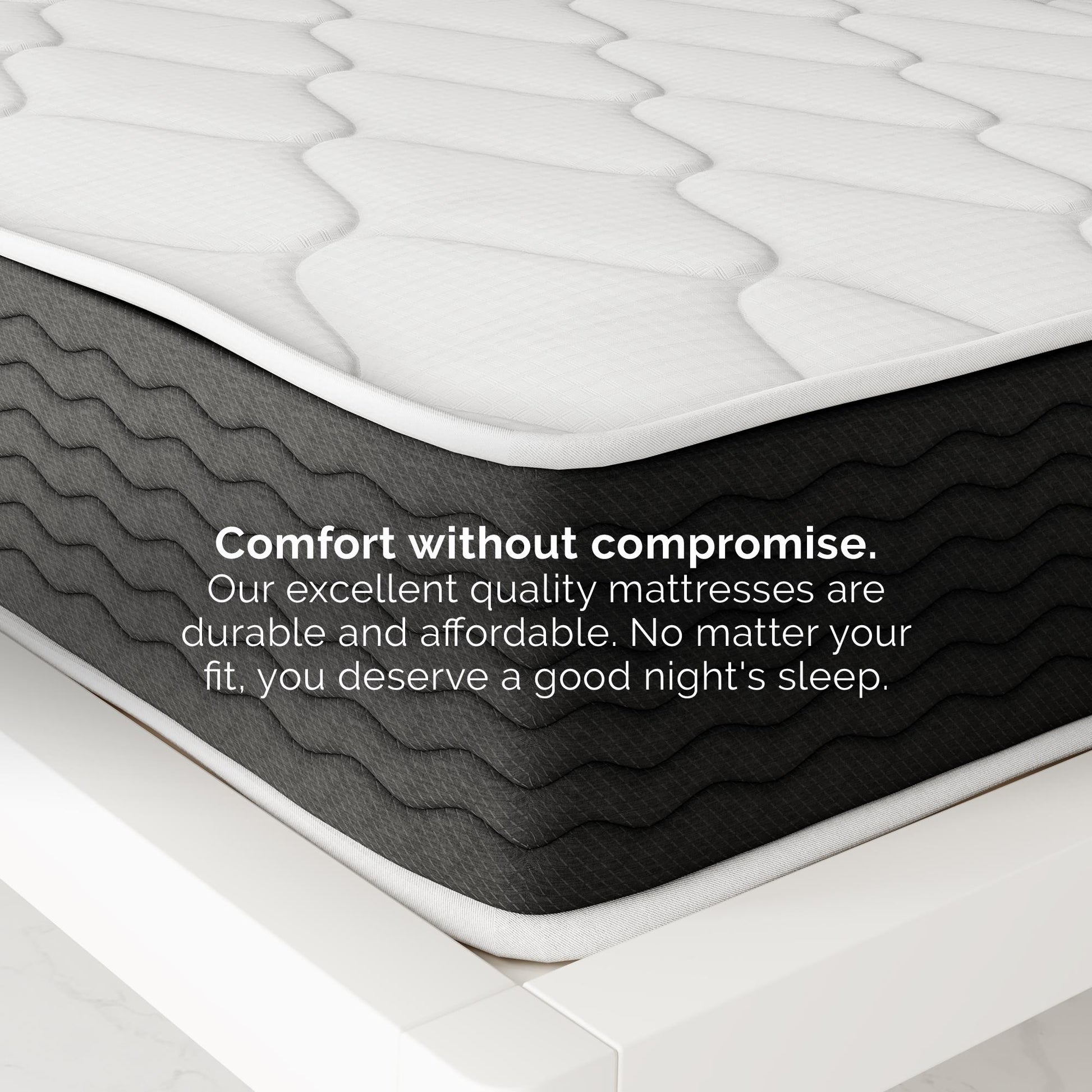 Vitality 10 Inch Encased Coil with Charcoal Infused Memory Foam Hybrid Mattress - White - Queen