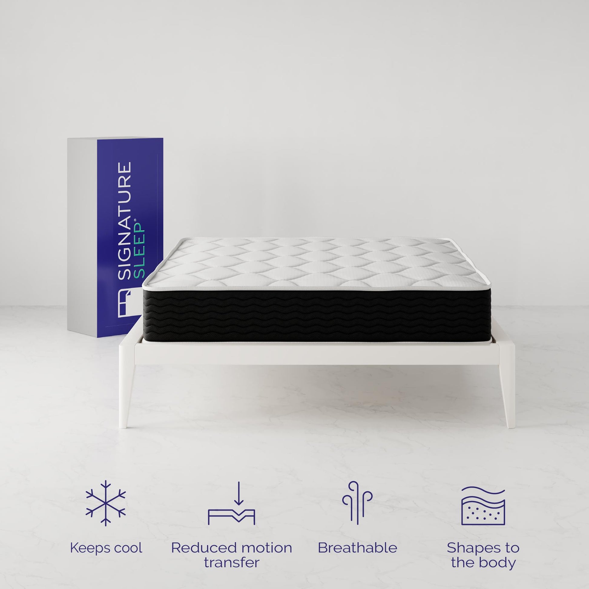 Vitality 10 Inch Encased Coil with Charcoal Infused Memory Foam Hybrid Mattress - White - Full