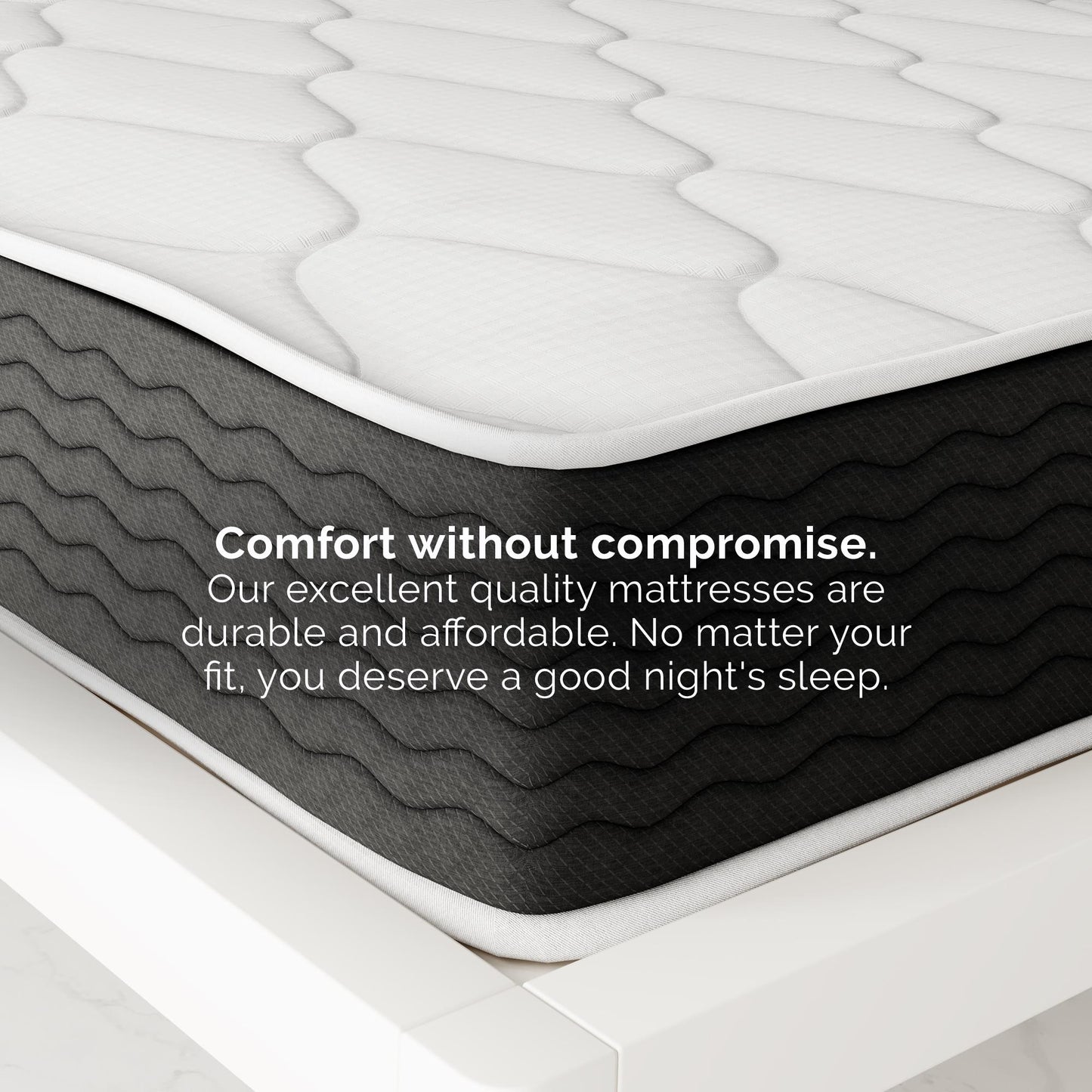 Vitality 10 Inch Encased Coil with Charcoal Infused Memory Foam Hybrid Mattress - White - Full