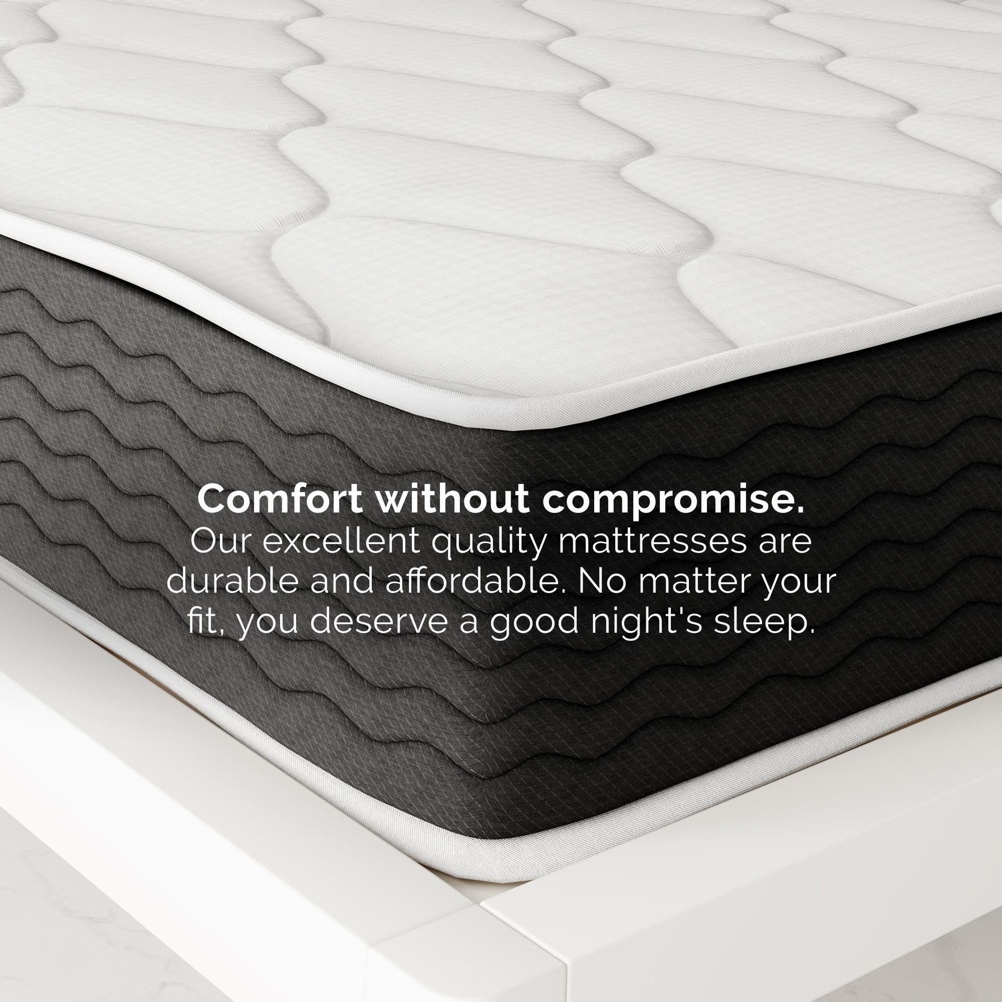 Vitality 10 Inch Encased Coil with Charcoal Infused Memory Foam Hybrid Mattress - White - Full