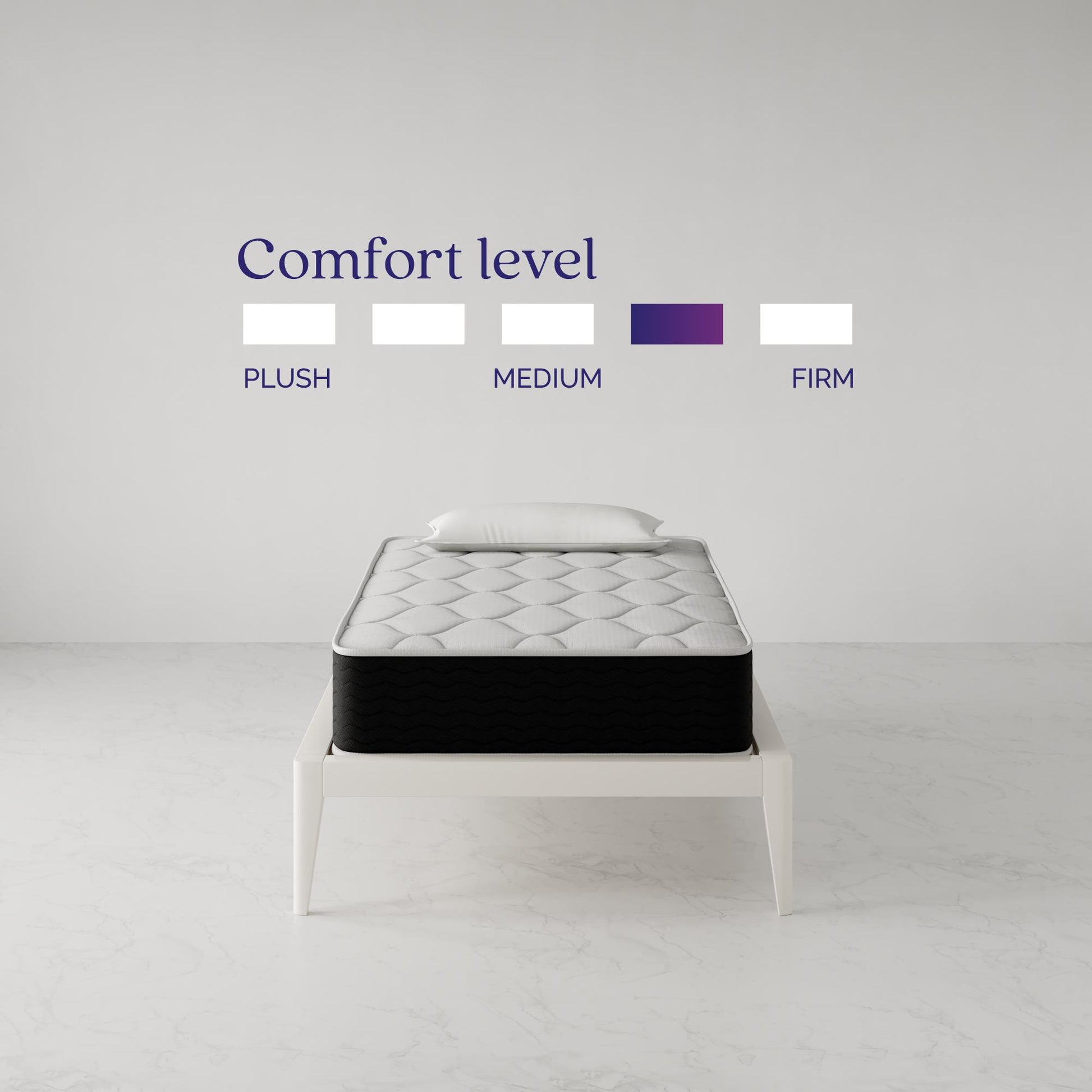 Vitality 10 Inch Encased Coil with Charcoal Infused Memory Foam Hybrid Mattress - White - Twin