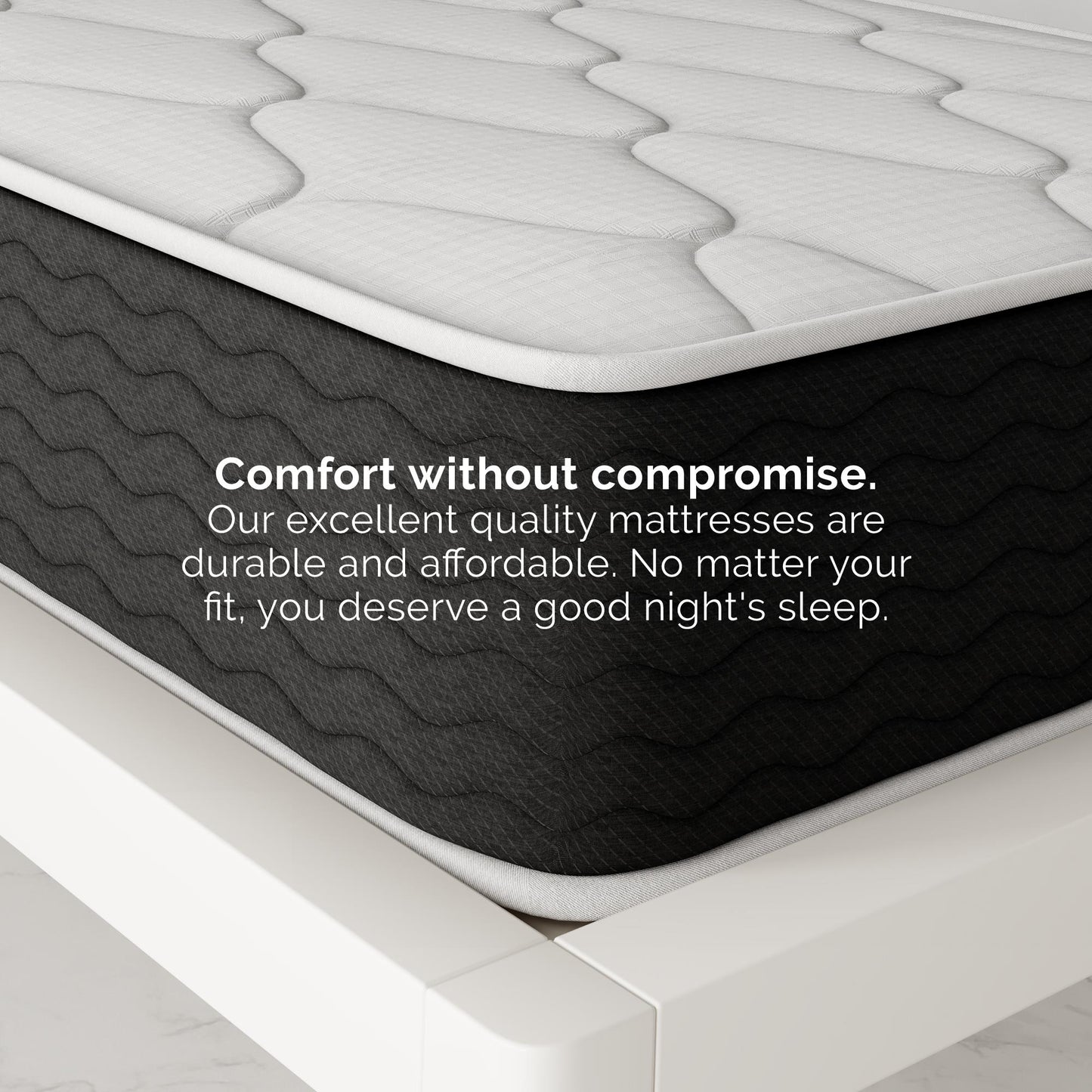 Vitality 10 Inch Encased Coil with Charcoal Infused Memory Foam Hybrid Mattress - White - Twin