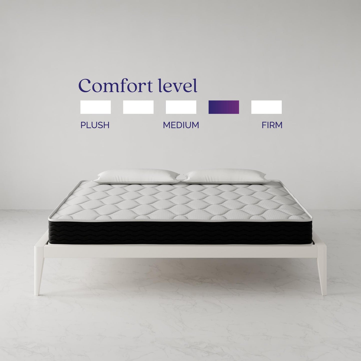 Vitality 8 Inch Encased Coil with Charcoal Infused Memory Foam Hybrid Mattress - White - King