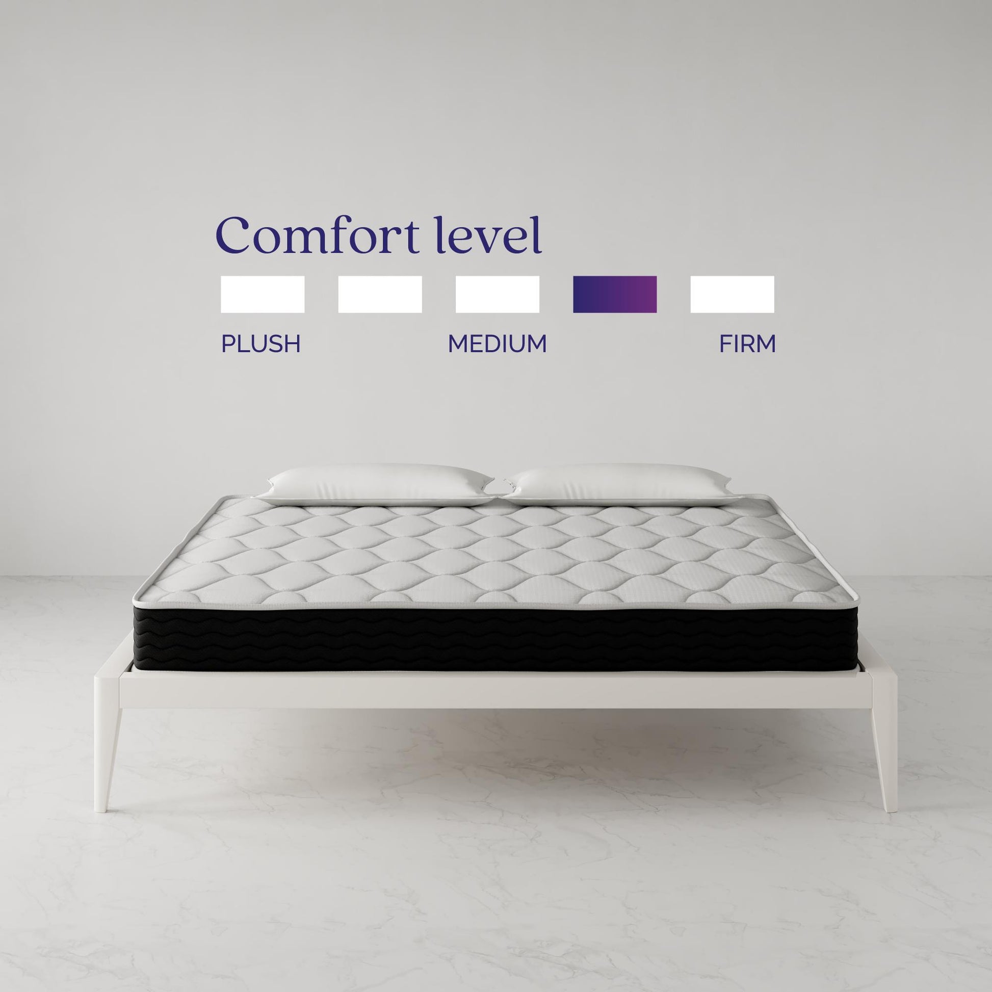 Vitality 8 Inch Encased Coil with Charcoal Infused Memory Foam Hybrid Mattress - White - King