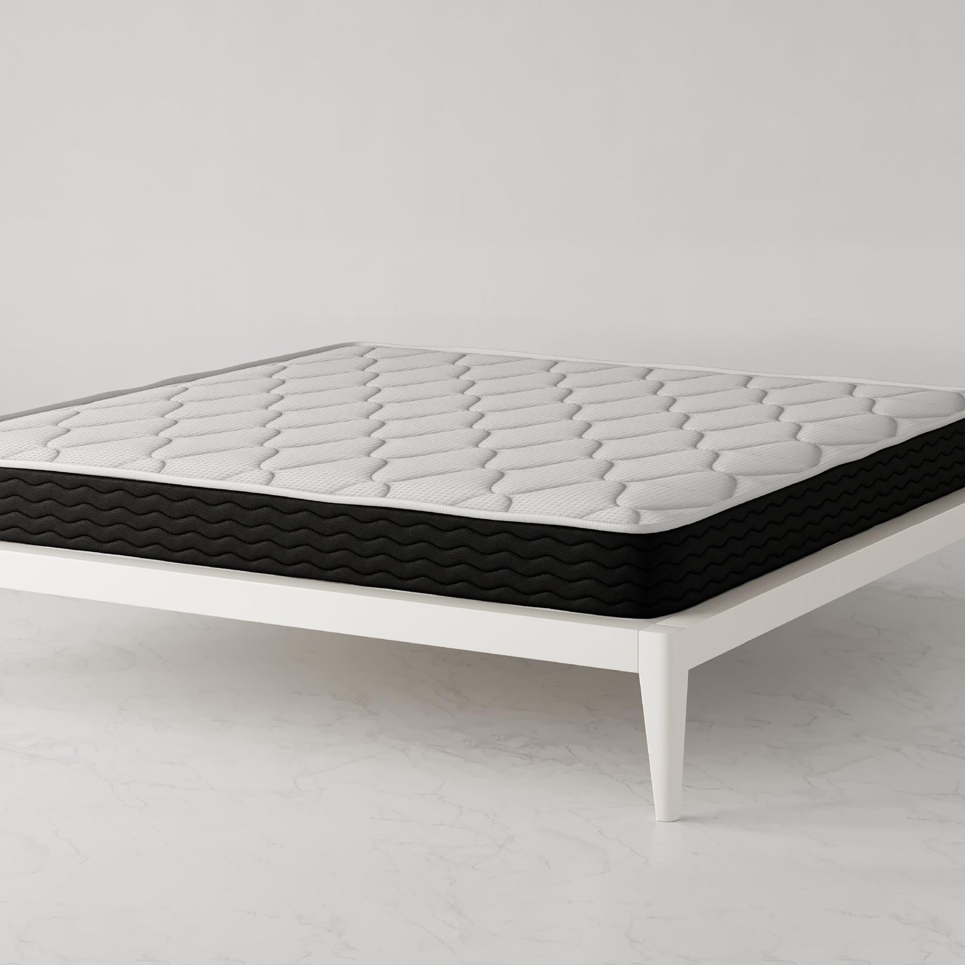 Vitality 8 Inch Encased Coil with Charcoal Infused Memory Foam Hybrid Mattress - White - King