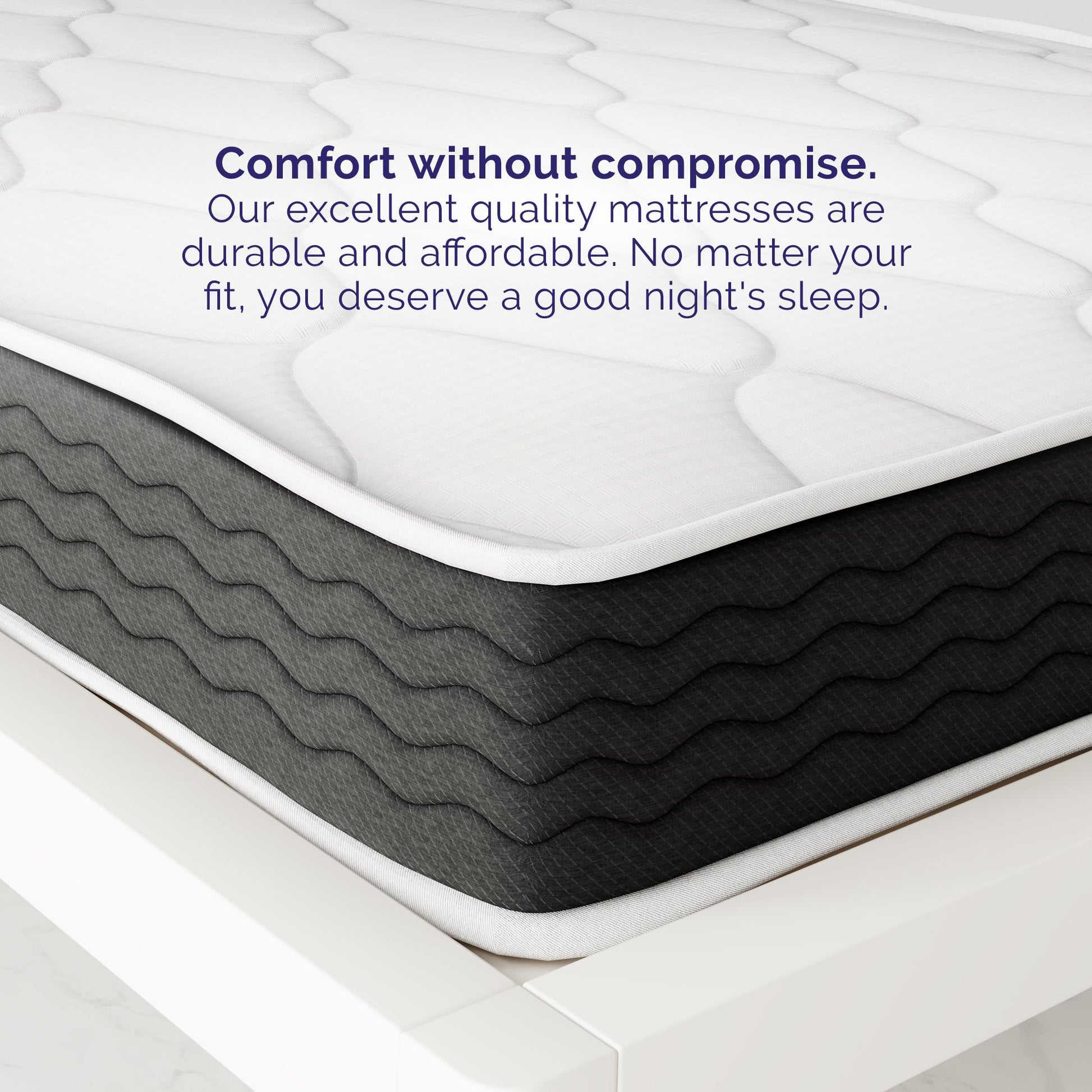 Vitality 8 Inch Encased Coil with Charcoal Infused Memory Foam Hybrid Mattress - White - King