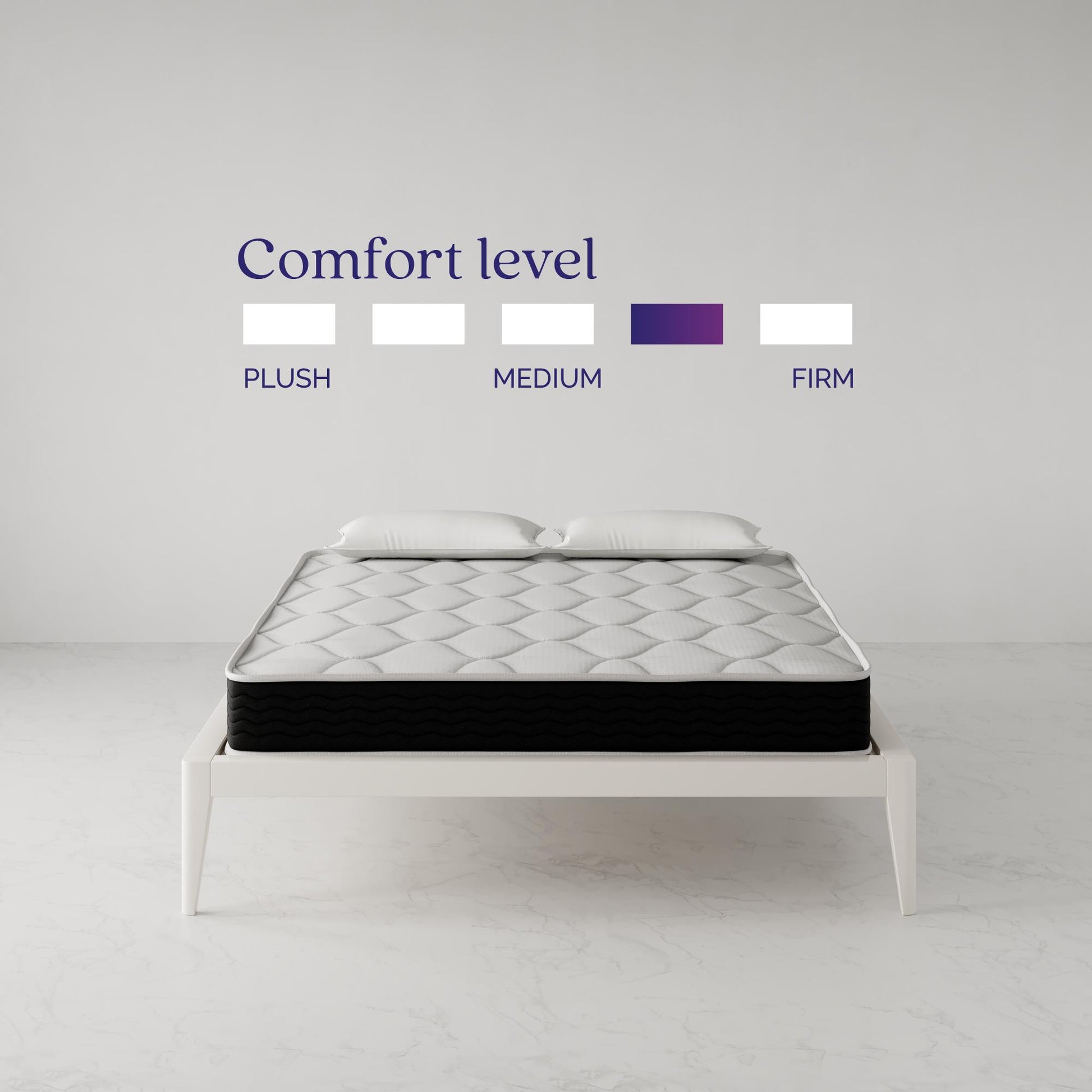 Vitality 8 Inch Encased Coil with Charcoal Infused Memory Foam Hybrid Mattress - White - Full