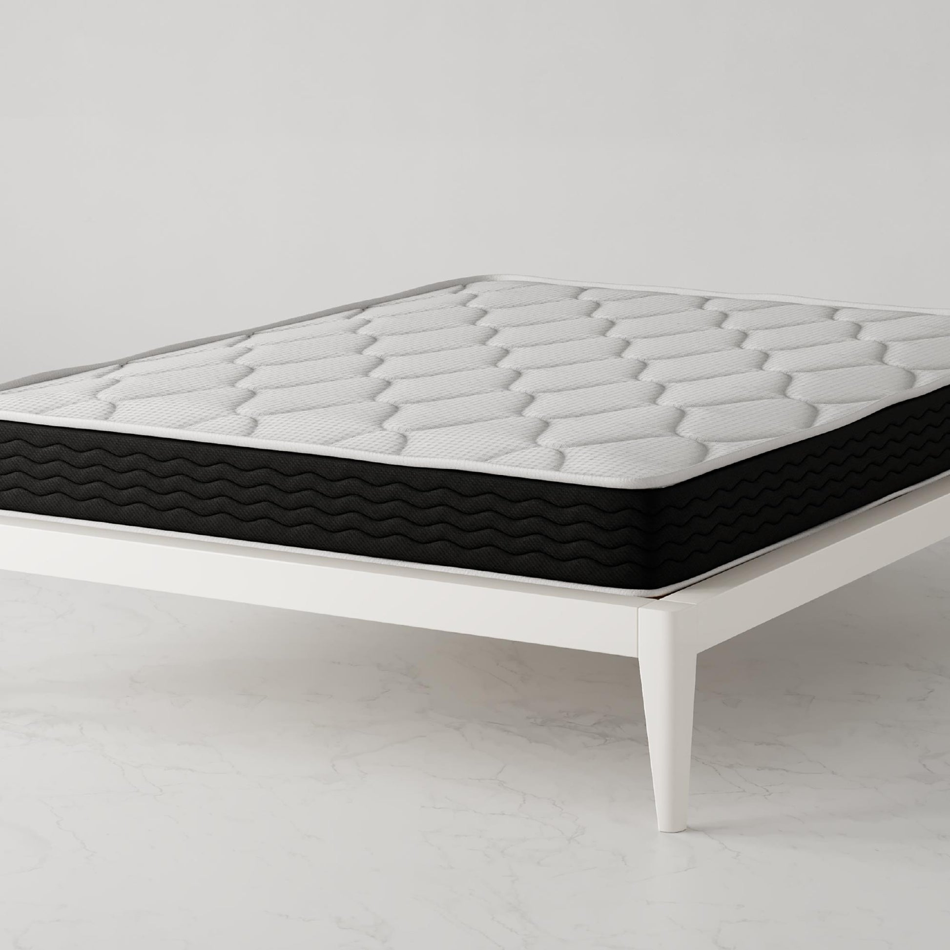 Vitality 8 Inch Encased Coil with Charcoal Infused Memory Foam Hybrid Mattress - White - Full