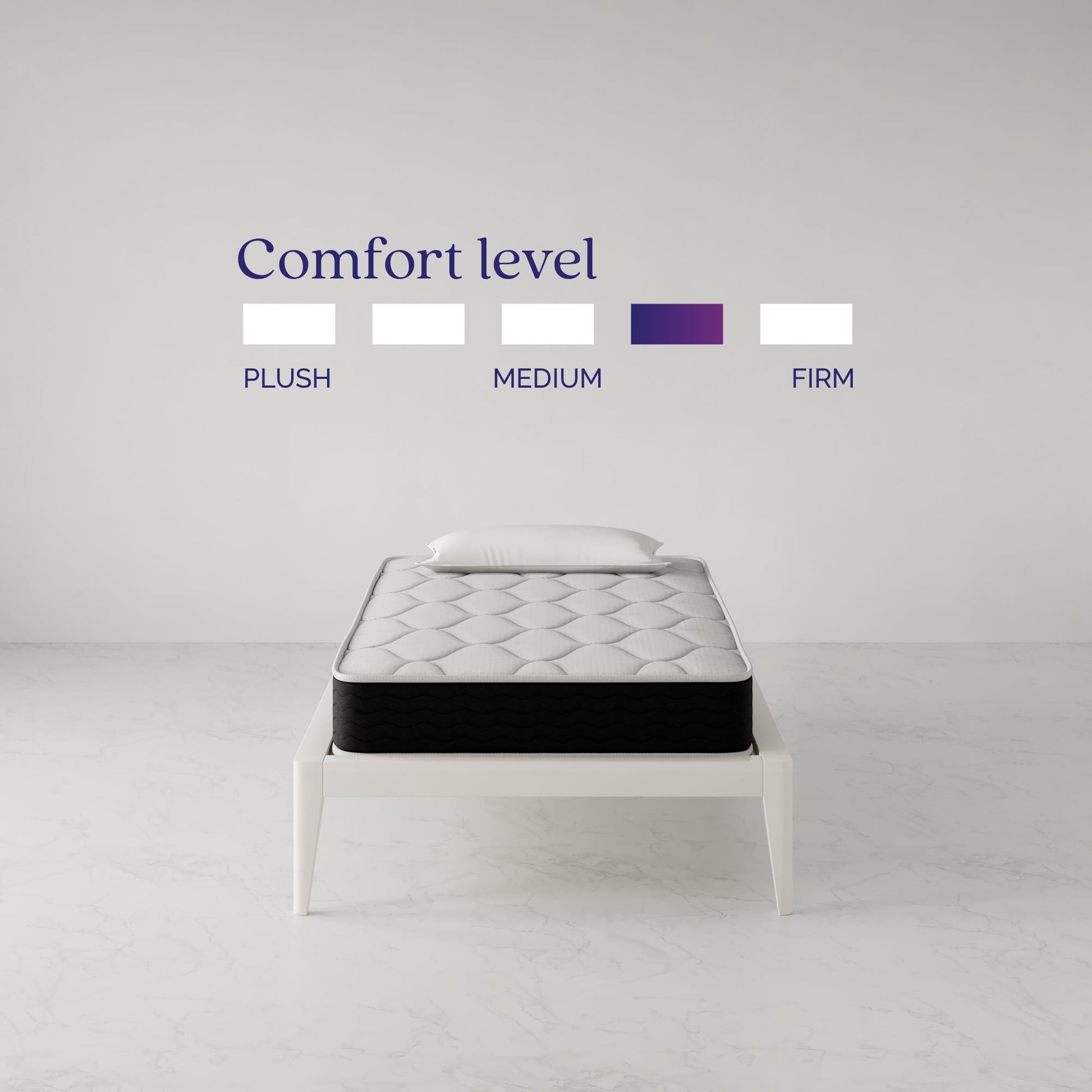 Vitality 8 Inch Encased Coil with Charcoal Infused Memory Foam Hybrid Mattress - White - Twin