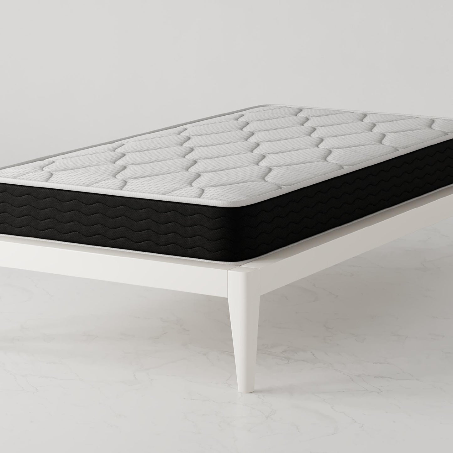 Vitality 8 Inch Encased Coil with Charcoal Infused Memory Foam Hybrid Mattress - White - Twin