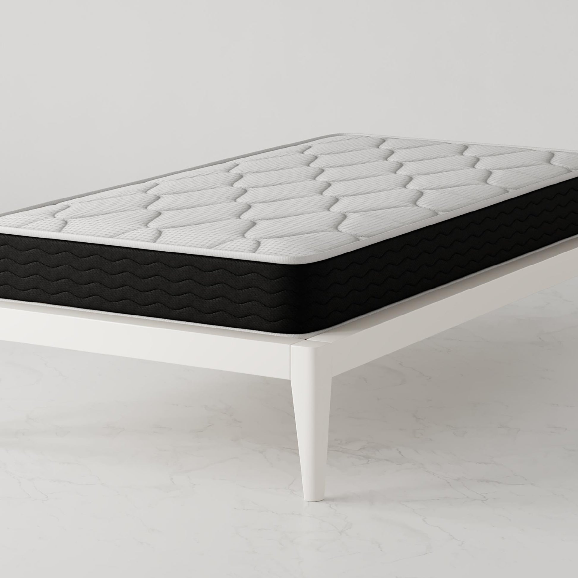 Vitality 8 Inch Encased Coil with Charcoal Infused Memory Foam Hybrid Mattress - White - Twin