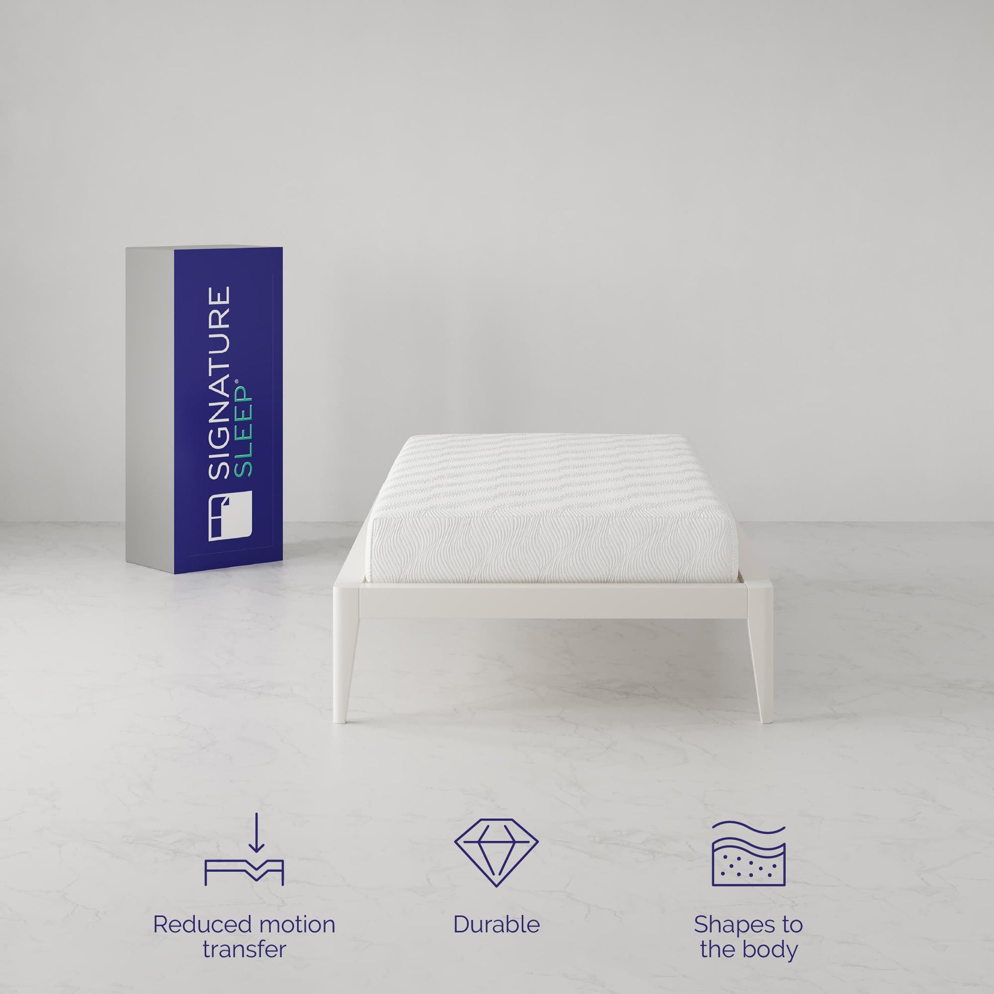 Signature Sleep Inspire 8" Memory Foam Mattress, Twin - White - Twin