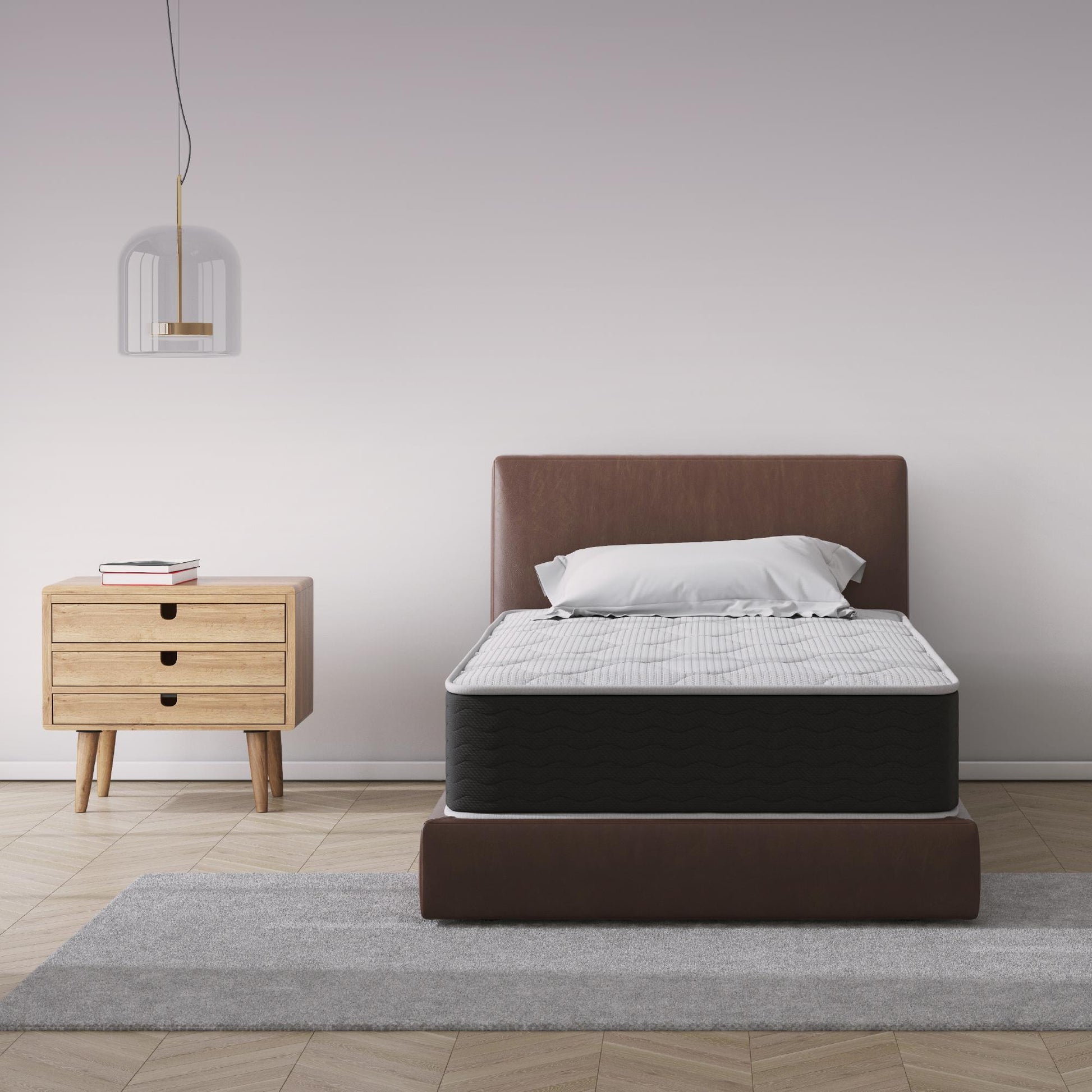 Vitality 10 Inch Encased Coil with Charcoal Infused Memory Foam Hybrid Mattress - White - Twin