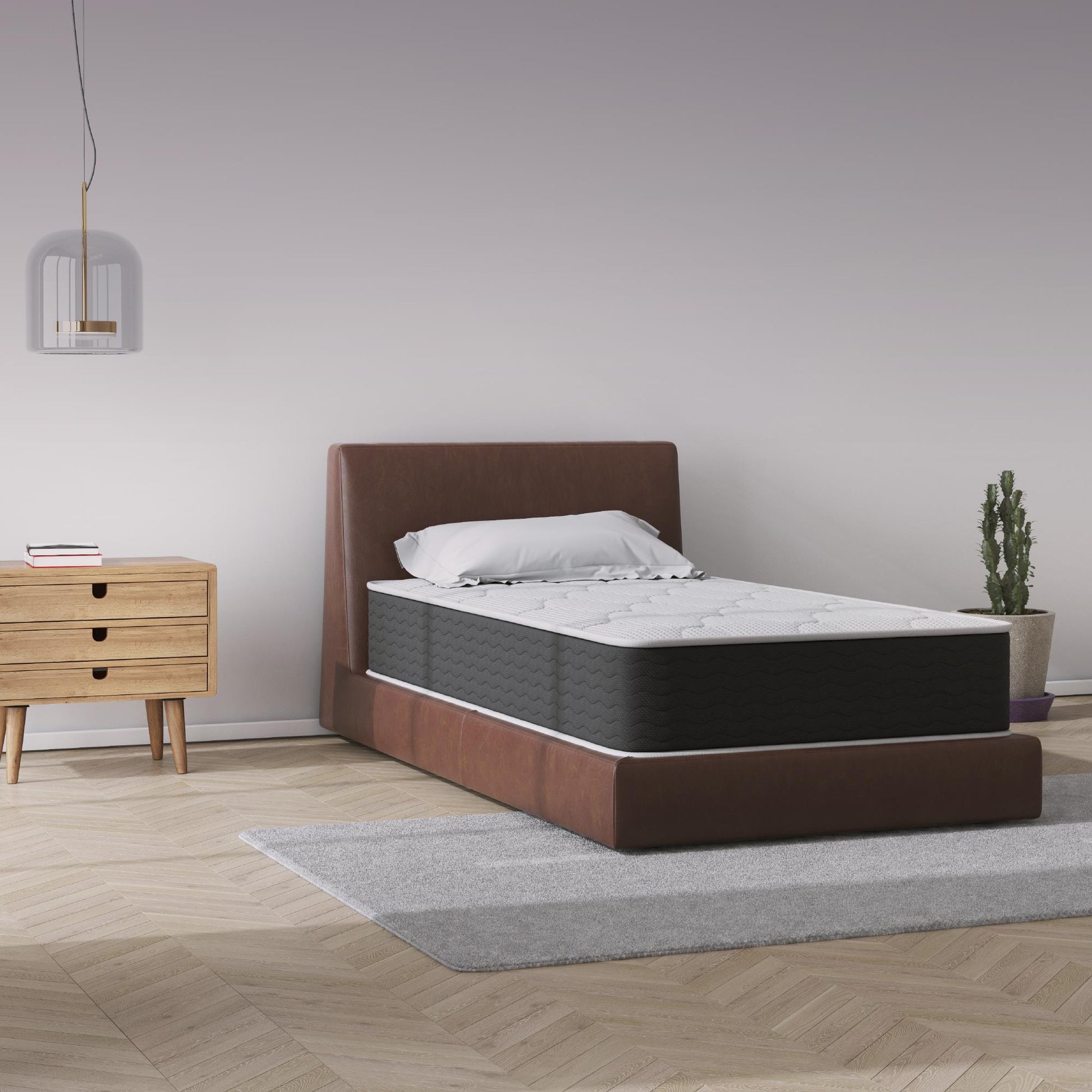 Vitality 10 Inch Encased Coil with Charcoal Infused Memory Foam Hybrid Mattress - White - Twin