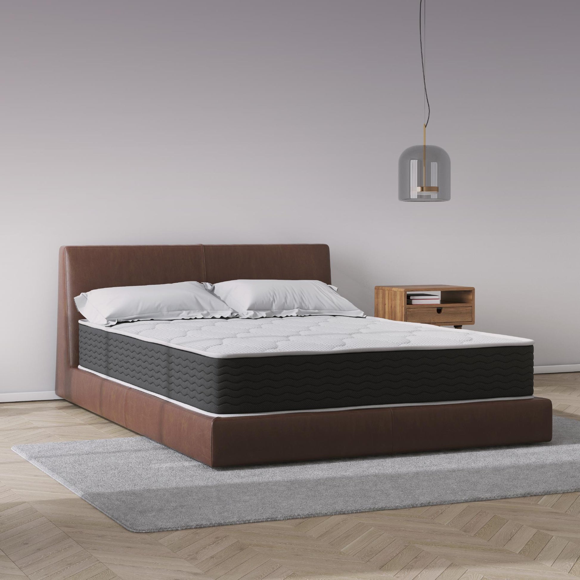 Vitality 10 Inch Encased Coil with Charcoal Infused Memory Foam Hybrid Mattress - White - Full