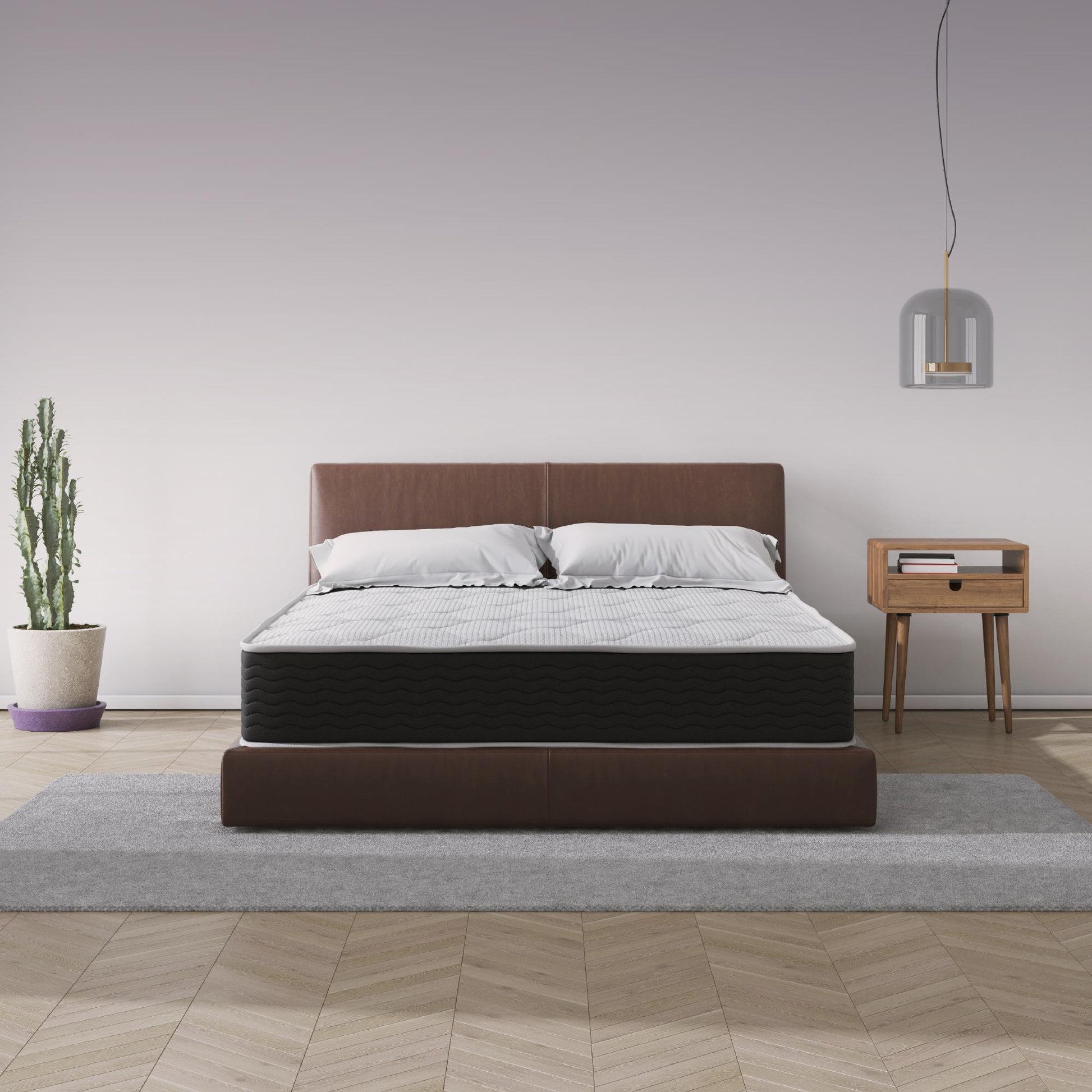 Vitality 10 Inch Encased Coil with Charcoal Infused Memory Foam Hybrid Mattress - White - Queen