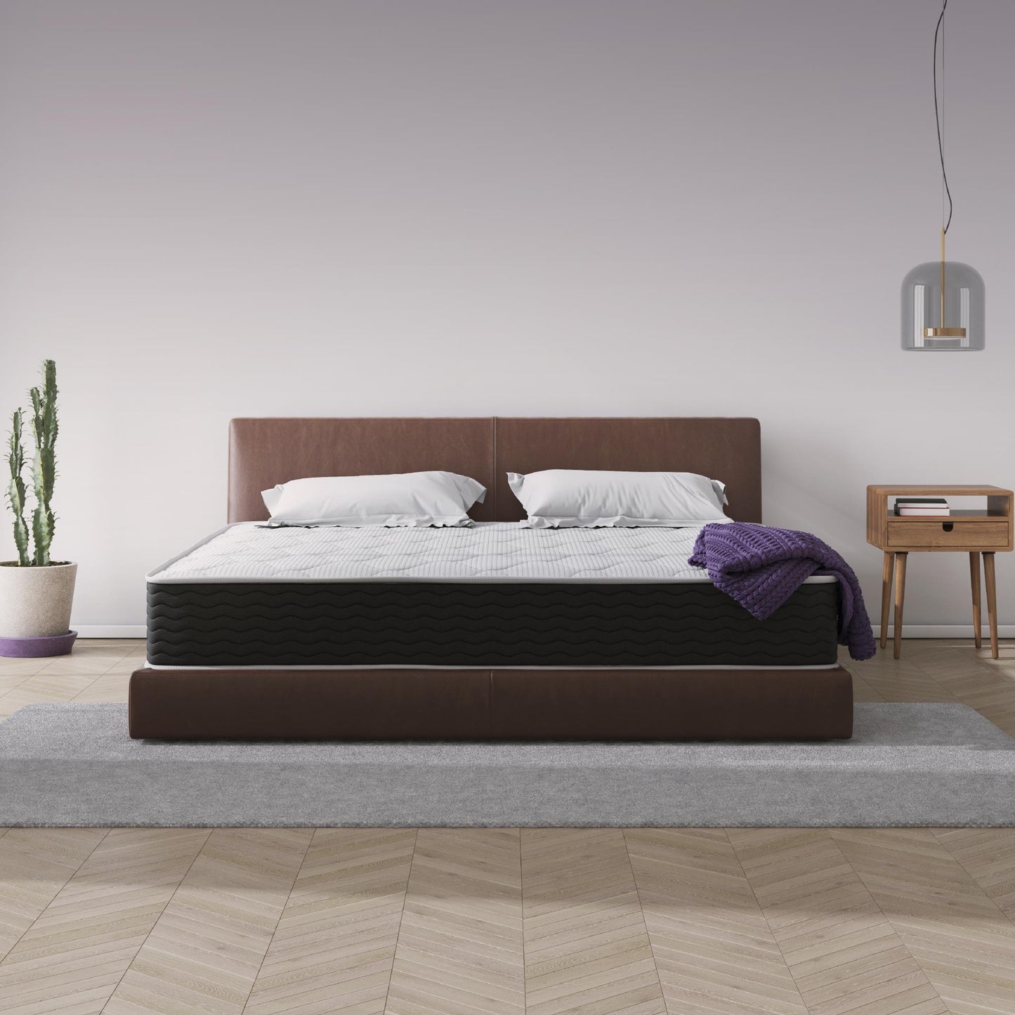 Vitality 10 Inch Encased Coil with Charcoal Infused Memory Foam Hybrid Mattress - White - King